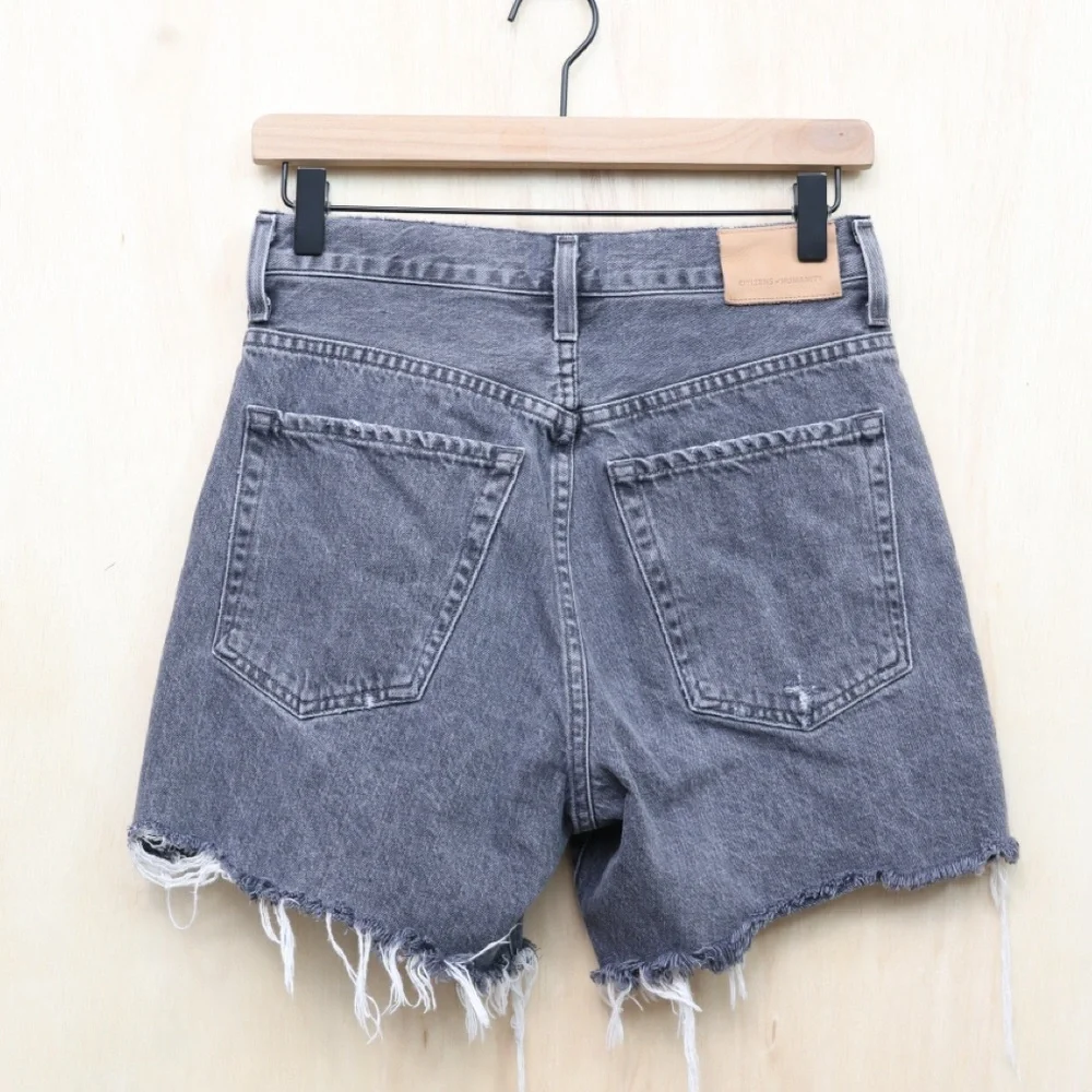 Citizens of Humanity Elle Cut-Off Denim Shorts‎ Charcoal Black 25